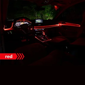 Mașină de Iluminat Interior Atmosfera Benzi Auto 12V LED Strip EL Sârmă Set Decorare Auto Lampă Neon Flexibil Coarda Tub de Lumină Ambientală