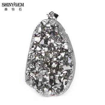 ShinyGem 5PCS Neregulate Naturale Spumante de Cristal Druzy Pandantiv Geode Pietre Pandantive Piatra DIY Bijuterii Colier Cercei