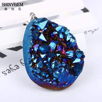 ShinyGem 5PCS Neregulate Naturale Spumante de Cristal Druzy Pandantiv Geode Pietre Pandantive Piatra DIY Bijuterii Colier Cercei