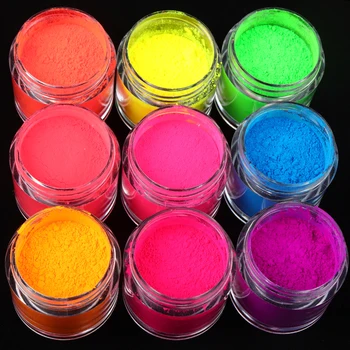 9 Culori de Unghii Fluorescenta Pudra Neon Pigment Unghii Sclipici Vara Stralucitor Praf Ombre Manichiura Gel Unghii Decoratiuni 10ML Set