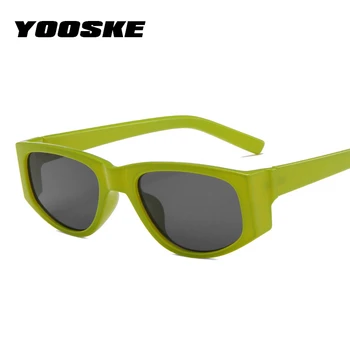 YOOSKE Epocă Ochi de Pisica ochelari de Soare Femei Barbati Retro Verde Hip-hop Ochelari de Soare la Modă Ochelari de Nuante