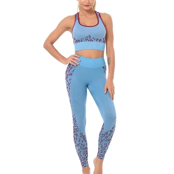 Vară Nouă Femei Tricotată fără Sutien de Sport Întinde Strans de Talie Mare Pantaloni de Yoga Set Sală de Fitness de Funcționare Jambiere Sport