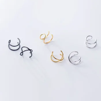 Argint 925 Vest Stilul Punk Ear Cuff Pentru Barbati Femei Geometrice Forma De U, Forma Urechii Os Clip Cercei S925 Bijuterii