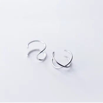 Argint 925 Vest Stilul Punk Ear Cuff Pentru Barbati Femei Geometrice Forma De U, Forma Urechii Os Clip Cercei S925 Bijuterii