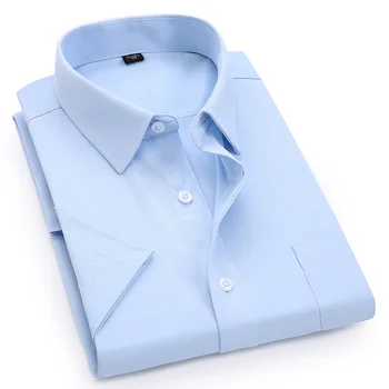 Barbati Casual Rochie cu Mânecă Scurtă Tricou Alb Albastru Roz Negru Regular Fit Shirt Pentru Bărbați Sociale Tricouri 4XL 5XL 6XL 7XL 8XL