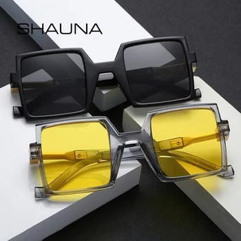 SHAUNA Retro Pătrat ochelari de Soare UV400