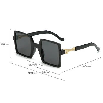 SHAUNA Retro Pătrat ochelari de Soare UV400