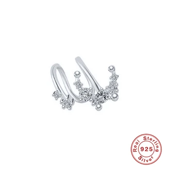 ROXI Creative Cristale Luna Clip Cercei pentru Femeile Nunta Cercei Nu Piercing-ul Slim Ureche Mansete Argint 925 Pendientes