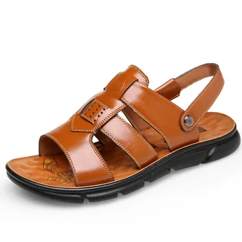 2020 vara mens papuci piele sandale casual în aer liber bărbați sandale din piele pentru pantofi de Plaja hombre Gol celular pantofi