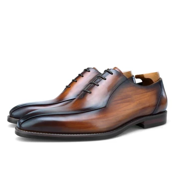 Bărbați de Noi Afaceri Rochie Pantofi Barbati Formale Purta Pantofi din Piele naturală Handmade Oxfords Dantela-up Pantofi pentru Bărbați
