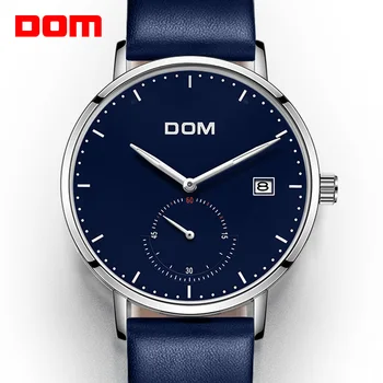DOM Brand Culoare Albastru de Lux, Oameni de Afaceri Impermeabil Ceas Unic de Moda Casual Cuarț Rochie de sex Masculin Ceas Ceasuri relogio M-307