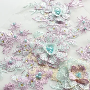 1 pereche de șirag de mărgele stras floare 3D broderie dantela accesorii rochie de mireasa imbracaminte pentru copii show-accesorii de îmbrăcăminte CA016