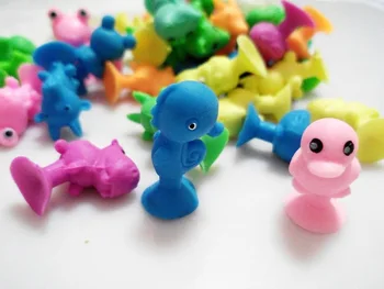 100buc/lot Normală din Plastic Moale Fraier Papusi Mini Monster ventuza Copii Ocean Animal Capsule Model de Colector de Acțiune Figura Jucărie