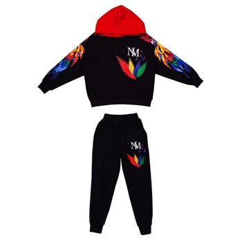 Moda Alb-Negru Copii Hanorace Pantaloni 2 buc Seturi de Bumbac Jachete Casual de Îmbrăcăminte pentru Băieți Copii Haine Fata cu Mânecă Lungă