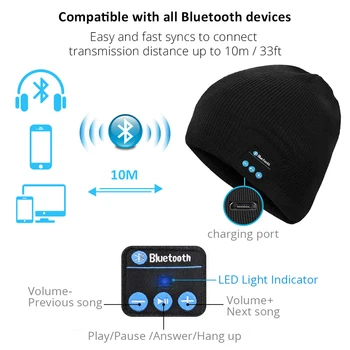 Wireless Bluetooth Pentru Căști Căști Muzica Pălărie De Iarnă Căști Cap Căști Cu Microfon Sport Pălărie Pentru Meizu Sony Telefonul Xiaomi