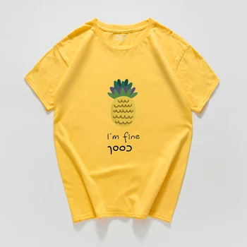 Capsuni ananas Imprimare Femei Tricou de Vara tricou Femei Maneci Scurte O-gat femei t-shirt femei tee shirt