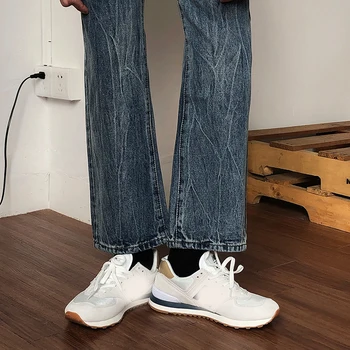 IEFB /uzura bărbați 2021 primăvară nouă glezna-lungime pantaloni pentru bărbați moda all-meci drept liber de blugi vintage valul 9Y1946