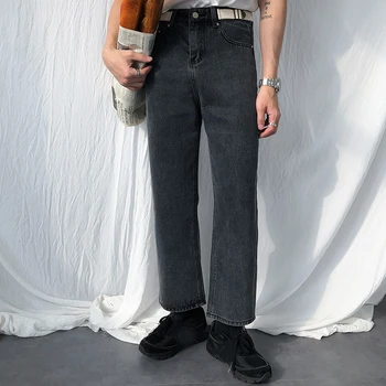 IEFB /uzura bărbați 2021 primăvară nouă glezna-lungime pantaloni pentru bărbați moda all-meci drept liber de blugi vintage valul 9Y1946