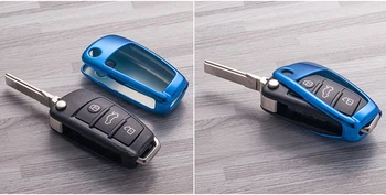 Nou Cadou TPU luminos placare silicon moale mașină de caz-cheie Pentru Audi Q3 A4L A6L Q5 Q7 A1 A3 flip capac cheie 6 culoare accesorii auto