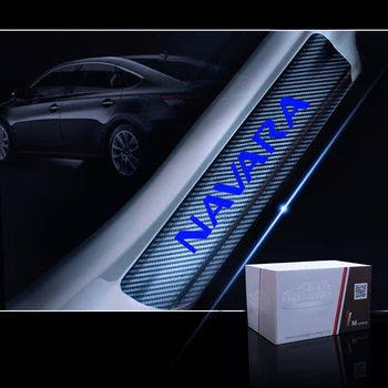 Pentru Nissan Navara Masina Scuff Placă Ușă Laterală Praguri Garda Autocolante Auto 4D Fibra de Carbon Interior Accesorii Auto 4buc / set