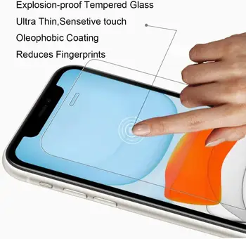 3 Pack Temperat Pahar Ecran Protector Pentru iPhone 12 7 8 X XS XR 11 Pro Max Anti-Shatter Film de Telefon Acoperi & Cadru de Instalare