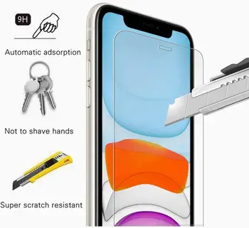 3 Pack Temperat Pahar Ecran Protector Pentru iPhone 12 7 8 X XS XR 11 Pro Max Anti-Shatter Film de Telefon Acoperi & Cadru de Instalare