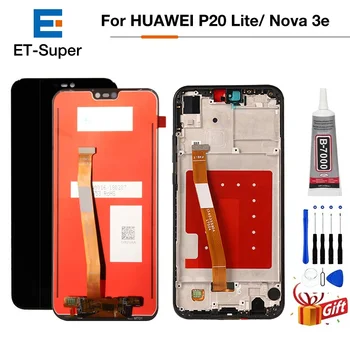 Pentru HUAWEI P20 Lite Display LCD Pentru HUAWEI Nova 3e LCD Digitizer Asamblare Panou Tactil ANE-LX1 ANE-LX3 Înlocuire Ecran + Cadou
