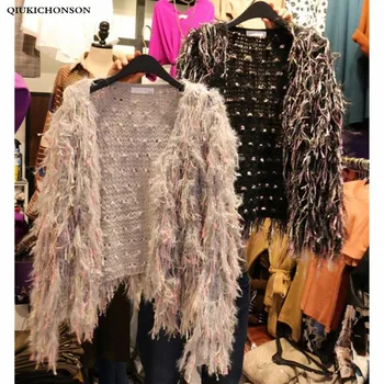 Coreea Moda Toamna Haina De Iarna Tricotate Pentru Femei Streetwear Dulce Drăguț Ciucure Femeii Pulover Cardigan