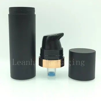 15ml Negru Gol Cosmetice Eșantion Flacon Airless Pompe 15g de Îngrijire a Pielii de Îngrijire Personală Plastic Airless Lotiune Crema Recipiente pentru mostre