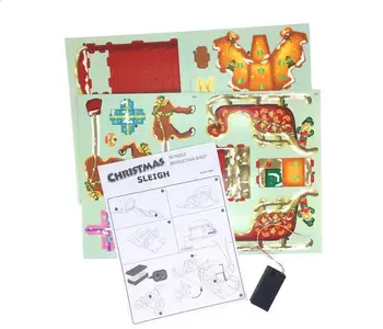 Puzzle 3d Diy Hârtie Dimensional Model Asamblat Jocuri Teaser Creier pentru Copii și Adulți Jigsaw Crăciun Elan 3D puzzle de hârtie