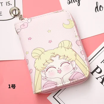 New Sosire Sailor Moon scurt Stil Poseta Fete Portofel din Piele PU Cu Slot pentru Card Pentru Student Femei Portofel din Piele Saci de Ambreiaj