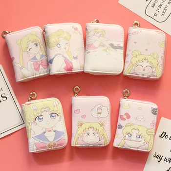 New Sosire Sailor Moon scurt Stil Poseta Fete Portofel din Piele PU Cu Slot pentru Card Pentru Student Femei Portofel din Piele Saci de Ambreiaj