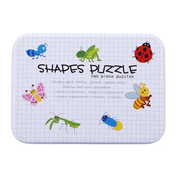 Cutie de fier pentru Sugari Cap Devreme de a Începe de Formare Puzzle Jucărie de Învățământ Cognitive Card Set Pereche de Puzzle pentru Copii de Formare de Diferite Tipuri