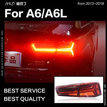AKD Mașină de Styling pentru A6 stopuri 2012-2016 A6L Clasic spate cu LED-uri Lampa cu LED DRL Dinamic de Semnal Frână Inversă Accesorii auto