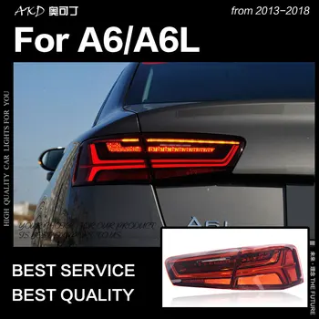 AKD Mașină de Styling pentru A6 stopuri 2012-2016 A6L Clasic spate cu LED-uri Lampa cu LED DRL Dinamic de Semnal Frână Inversă Accesorii auto