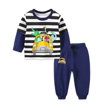 Băieți Fete Haine Copii Fete Băieți Winte Seturi de Pijamale din Bumbac pentru Copii Pijamale Fete Toamna Topuri cu Maneci Lungi+Pantaloni 2 buc/set