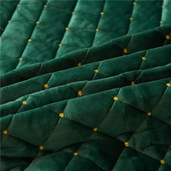 Verde Foaie Montate 3PCS Cristal de Catifea Brodat Flanel Carpetă Acopere Cearsaf Lenjeria de Pat, fețe de Pernă