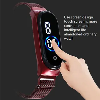 Ceasuri femei Ceasuri de mana Digitale cu Led Magnetit rezistent la apa Atinge Orez Moda Touch Control