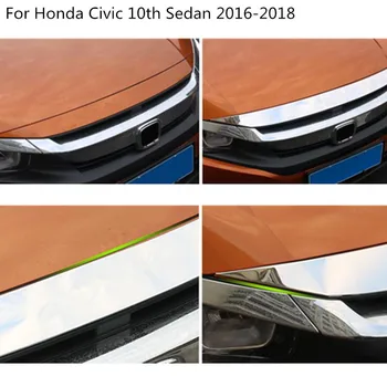 Pentru Honda Civic al 10-lea Sedan 2016 2017 2018 2019 Mașină Bara de protecție a Motorului din Oțel Inoxidabil, Ornamente Grila Fata Grătar Grila Cadru Marginea 1buc