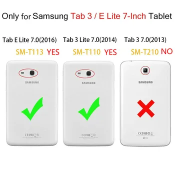 Greu Armura Caz Pentru Samsung Galaxy Tab 3 Lite 7.0 T110 T111 7.0 inch Acoperire Pentru Samsung Tab E Lite 7 SM-T113 T116 Caz +FilmPen