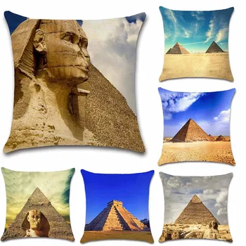 Faimosul clădire peisaj piramidele Egiptene poze Capac Pernă decor pentru acasă canapea scaun pernă prieten copiii cadou