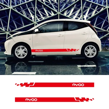 2 Părți Masina Dungi Laterale Grafică de Vinil Autocolant DecalsRacing Autocolante Auto Pentru Toyota AYGO