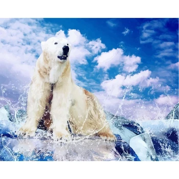 SELILALI Tablou De Numere de Poze Ursul Polar De Numărul de Animale Pictură în Ulei Pentru Adulți Pictură în Ulei Acasă Decorare