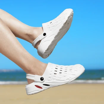 2021 Mens Sandale EVA Crocks Plaja Vara Aluneca Pe Papuc Gaura Pantofi de Crocodil Saboți Crocse Pantofi Plat Sandal Om Papuci de casă Sandalias