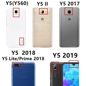 Din Piele Premium Flip Cover Cazul în care Telefonul pentru Huawei Y5 II Y5 Lite Prim-2018 Y5 2017 2019 cartelei toc coajă de telefon GG