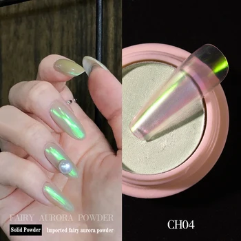 2020 Noi De Unghii Cu Sclipici Transparent Culoare Nud Aurora Pulbere Holo Laser Oglindă Solide Pulberi Manichiura Nail Art Pudra Decor