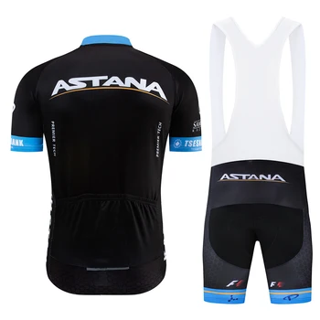 Vara 2020 Negru ECHIPA Astana Ciclism Jersey Pantaloni Costum Ropa Ciclismo Uscat Rapid cu Bicicleta Port Maillot Mâneci Încălzit